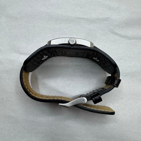 Diesel Men's DZ-2055 Silver Tone Wide Cuff Leather Watch - Picture 6 of 6